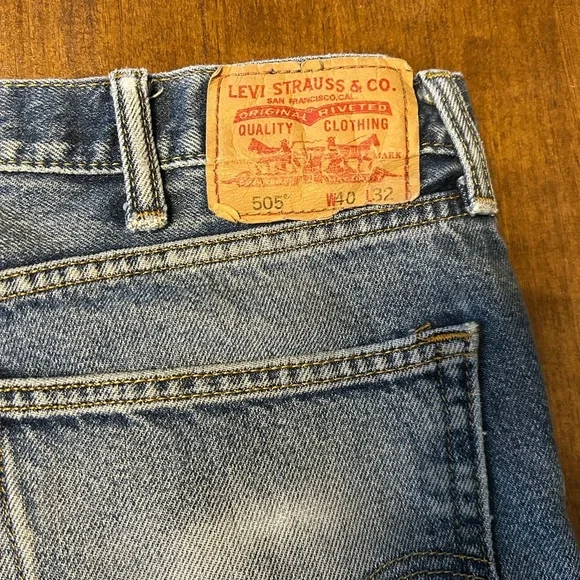 Levi 505 Regular Fit Straight Leg Jeans Men’s 40x32 - Picture 3 of 5